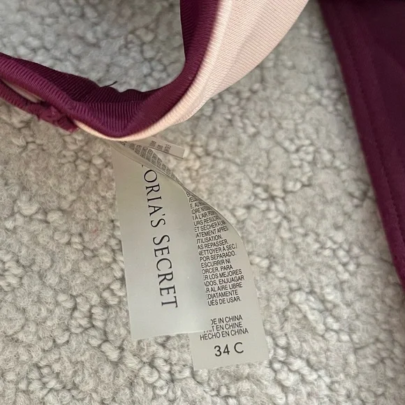 Victoria's Secret Dark Purple bikini set with gold clasps - Picture 6 of 7